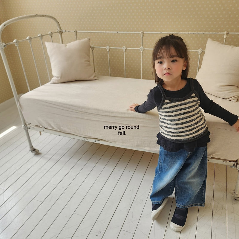 Merry Go Round - Korean Children Fashion - #prettylittlegirls - Wide Denim Pants - 10
