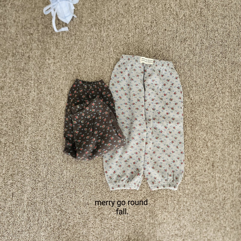 Merry Go Round - Korean Children Fashion - #todddlerfashion - Flower Jogger Pants