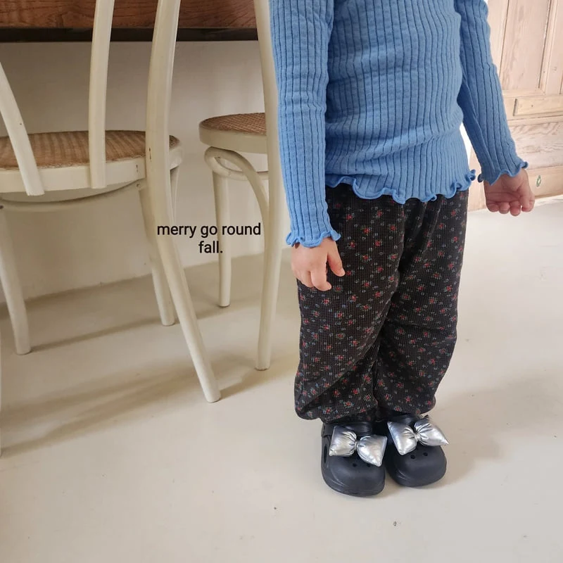 Merry Go Round - Korean Children Fashion - #toddlerclothing - Flower Jogger Pants - 2