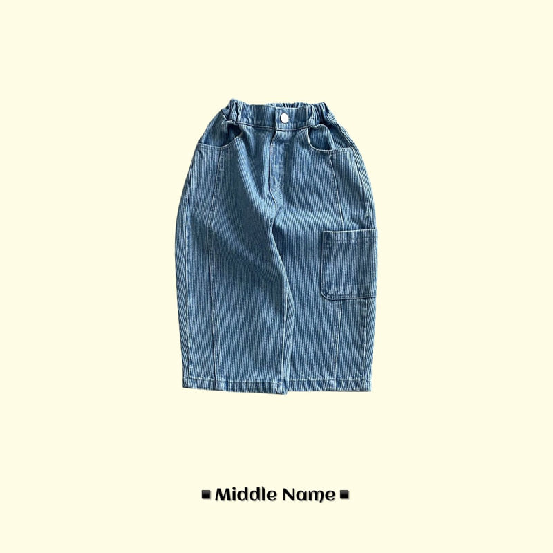 Middle Name - Korean Children Fashion - #Kfashion4kids - Pocket Hip Denim Pants - 2