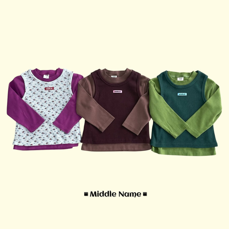 Middle Name - Korean Children Fashion - #childofig - Waffle Layered Sleeveless - 2
