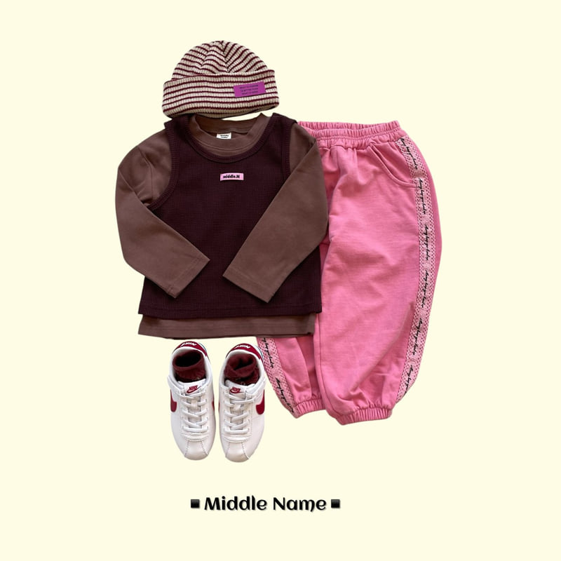 Middle Name - Korean Children Fashion - #childofig - Waffle Layered Sleeveless - 3
