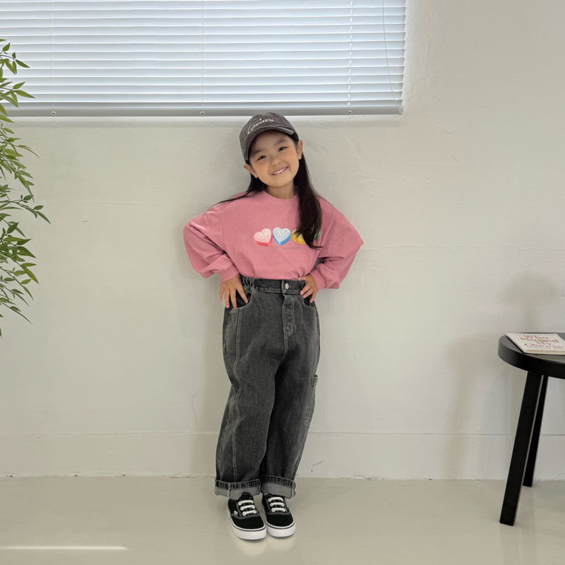 Middle Name - Korean Children Fashion - #childofig - Pigment Heart Long Sleeve Tee - 5