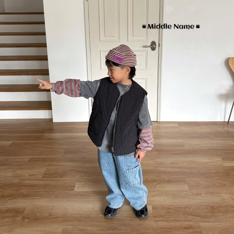 Middle Name - Korean Children Fashion - #childofig - Rib Check Vest - 3