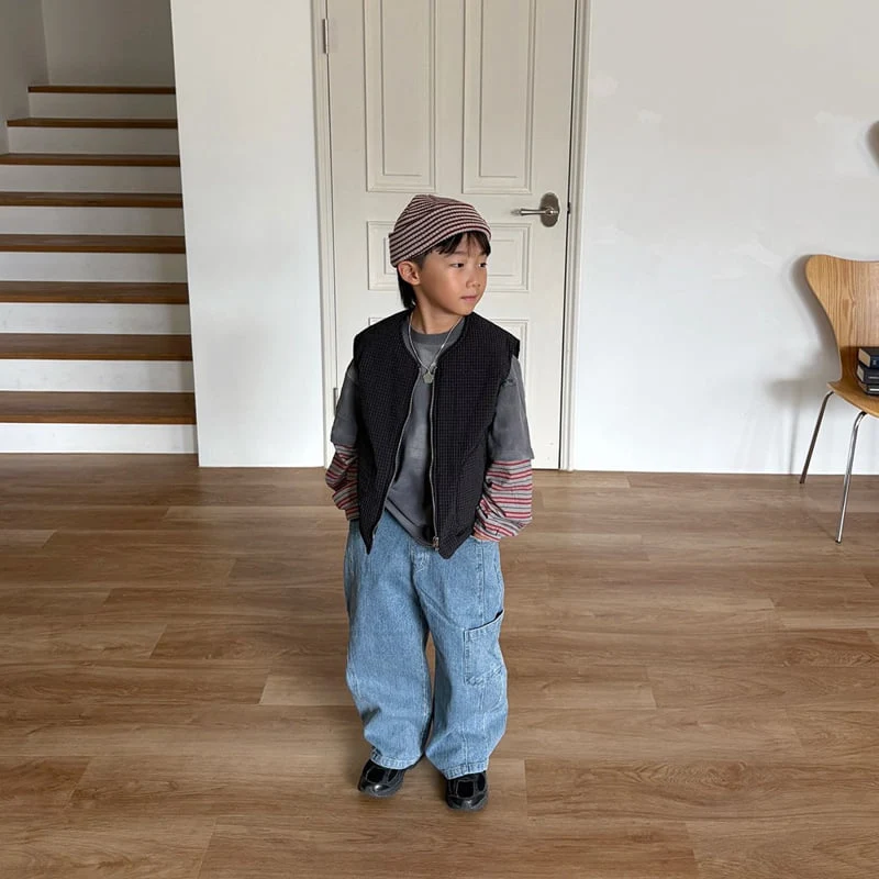 Middle Name - Korean Children Fashion - #childrensboutique - Pocket Hip Denim Pants - 7