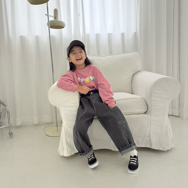 Middle Name - Korean Children Fashion - #childrensboutique - Pigment Heart Long Sleeve Tee - 6