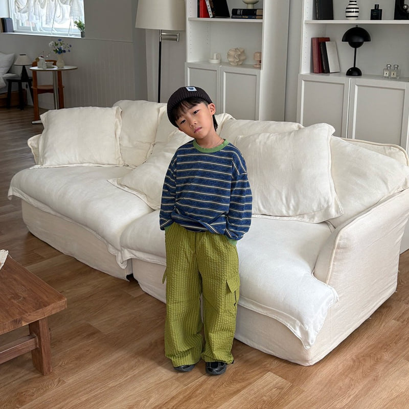Middle Name - Korean Children Fashion - #childrensboutique - Cargo Embossed Check Pants - 8