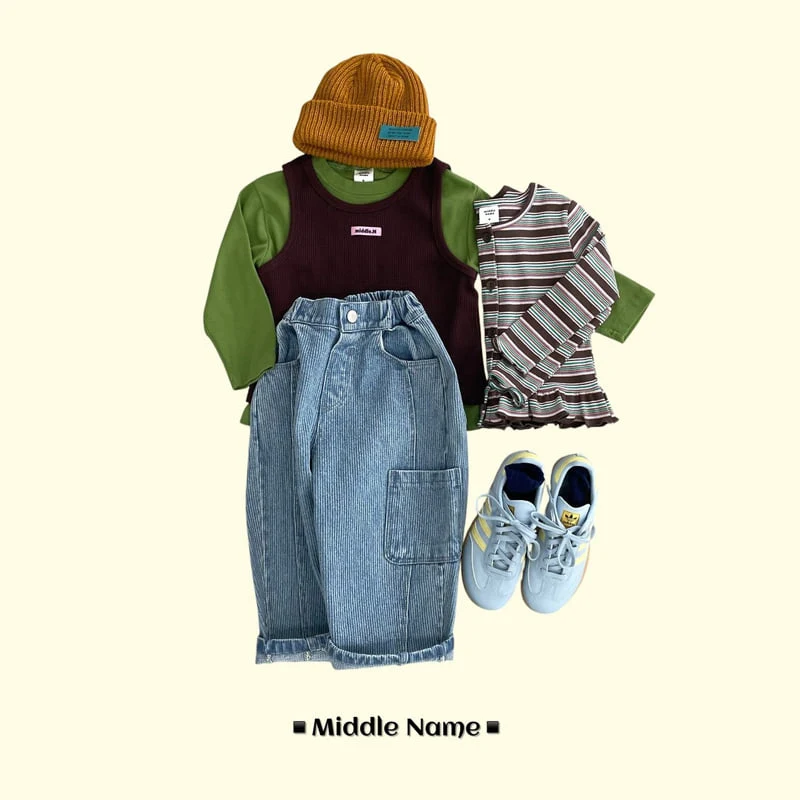 Middle Name - Korean Children Fashion - #designkidswear - Pocket Hip Denim Pants - 10