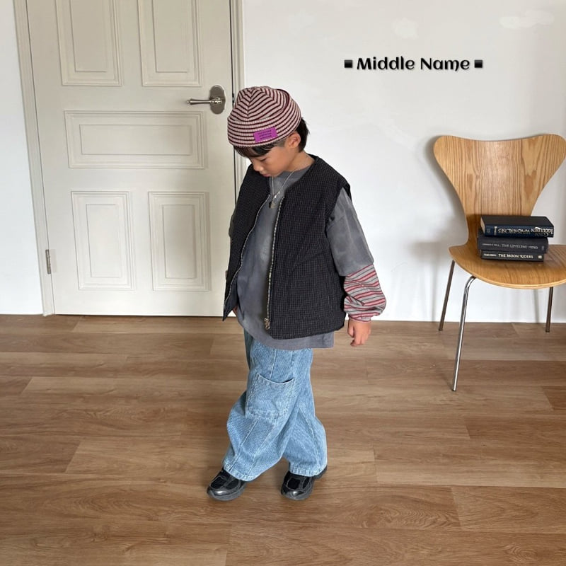Middle Name - Korean Children Fashion - #designkidswear - Rib Check Vest - 5