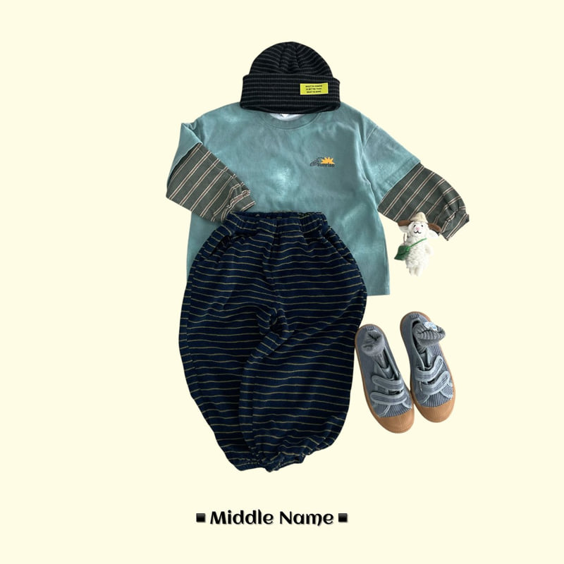 Middle Name - Korean Children Fashion - #discoveringself - Terry Stripe Jogger Pants - 7