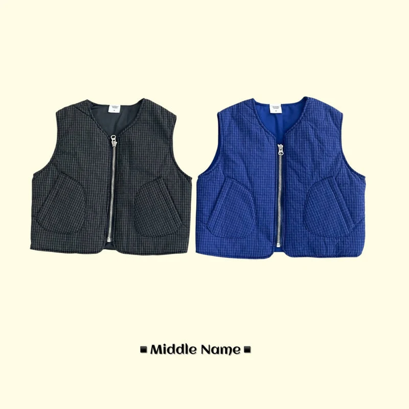 Middle Name - Korean Children Fashion - #discoveringself - Rib Check Vest