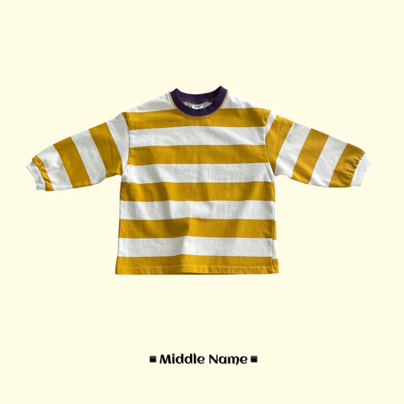 Middle Name - Korean Children Fashion - #discoveringself - Milk Colored Stripe Tee - 3