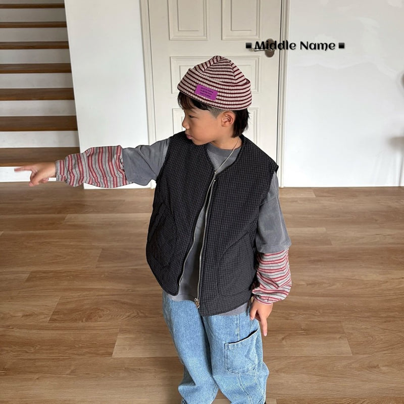 Middle Name - Korean Children Fashion - #discoveringself - Rib Check Vest - 6