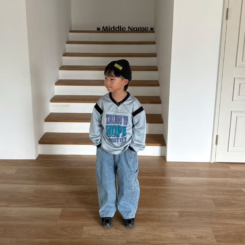 Middle Name - Korean Children Fashion - #discoveringself - Hip V-Neck Tee - 2