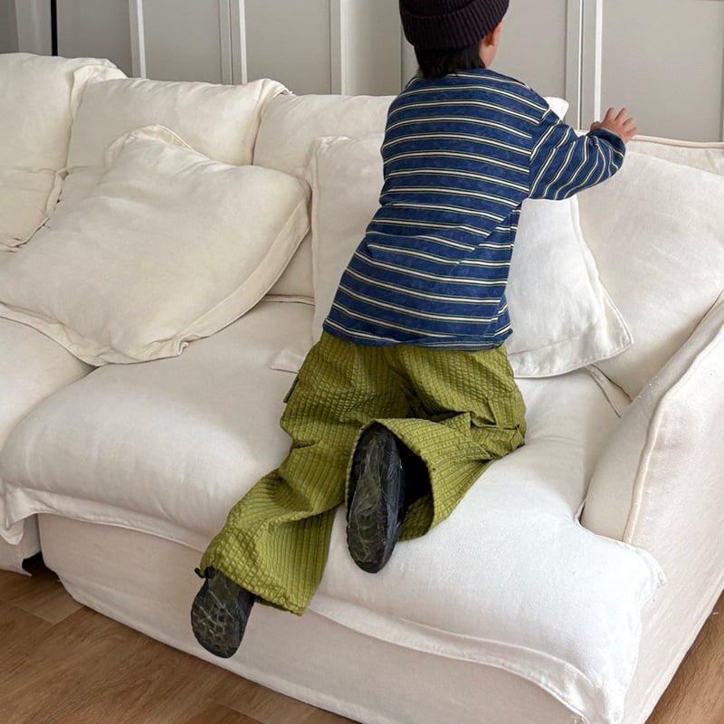 Middle Name - Korean Children Fashion - #discoveringself - Cargo Embossed Check Pants - 10