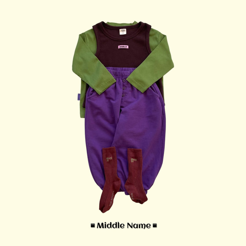 Middle Name - Korean Children Fashion - #fashionkids - Waffle Layered Sleeveless - 7
