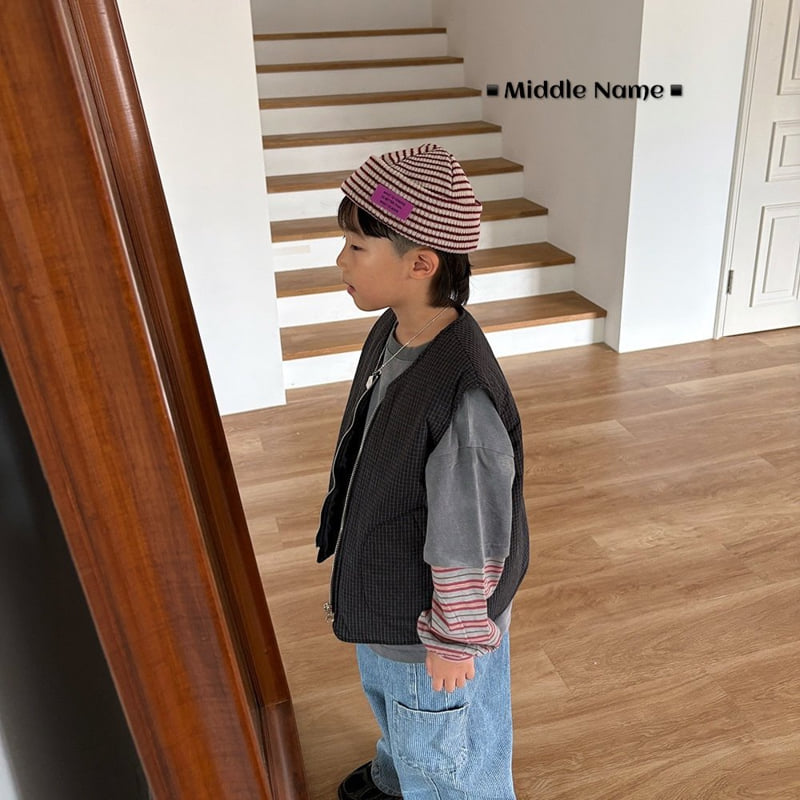 Middle Name - Korean Children Fashion - #fashionkids - Rib Check Vest - 7