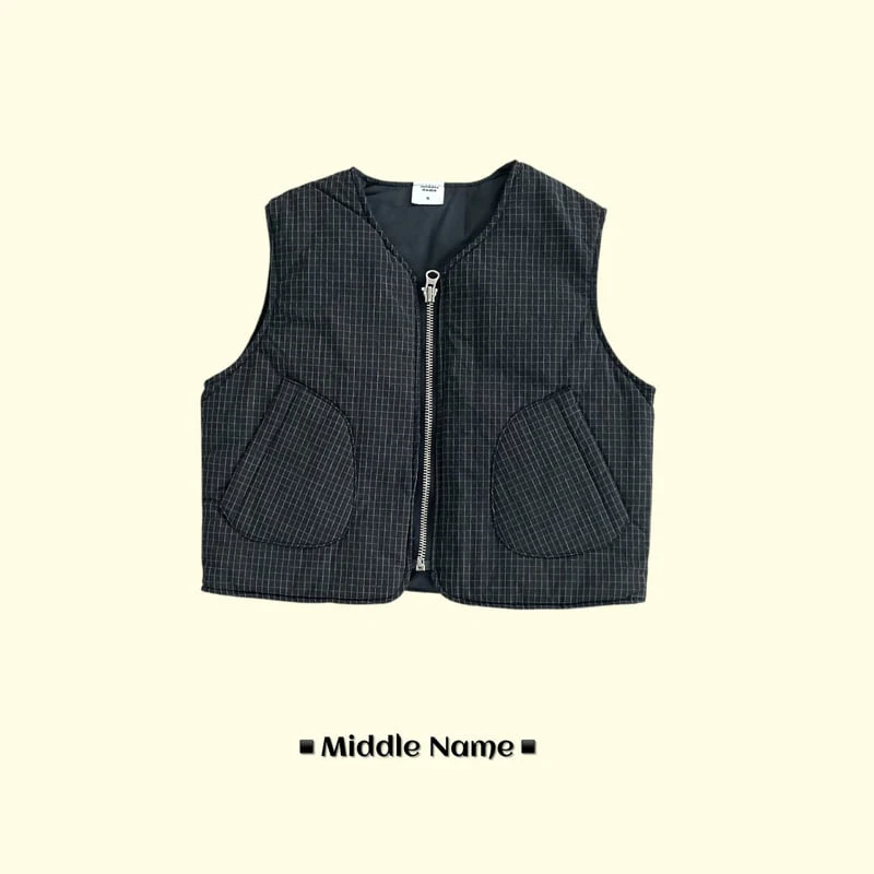 Middle Name - Korean Children Fashion - #kidsshorts - Rib Check Vest - 3