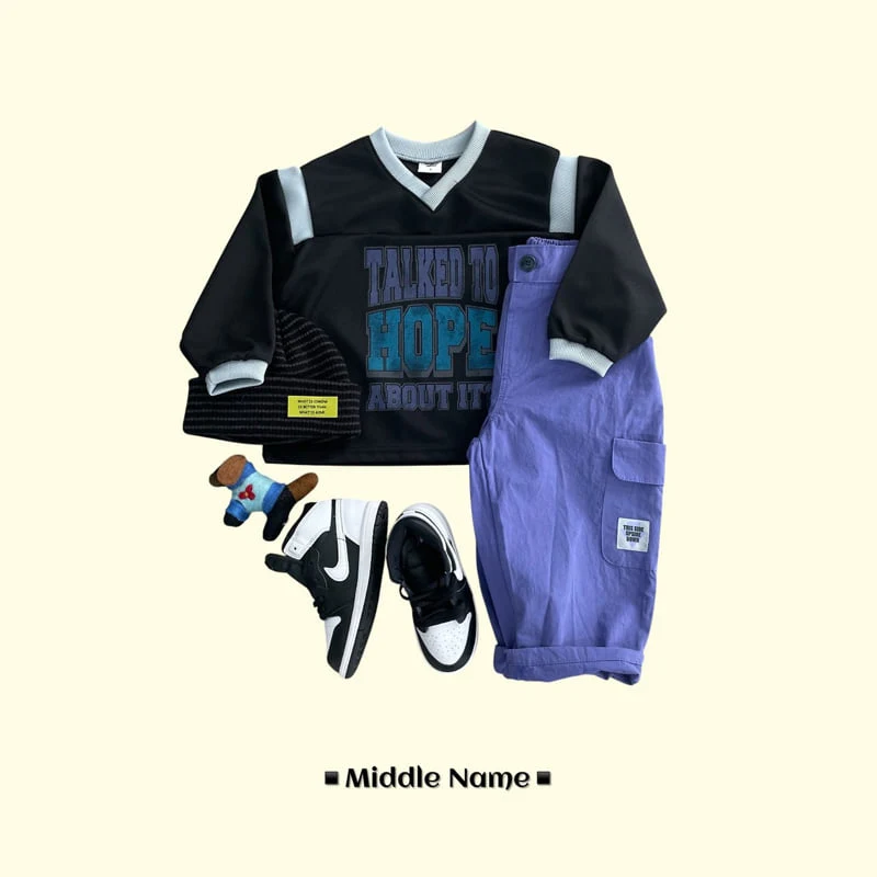 Middle Name - Korean Children Fashion - #kidsshorts - Hip V Neck Tee - 8