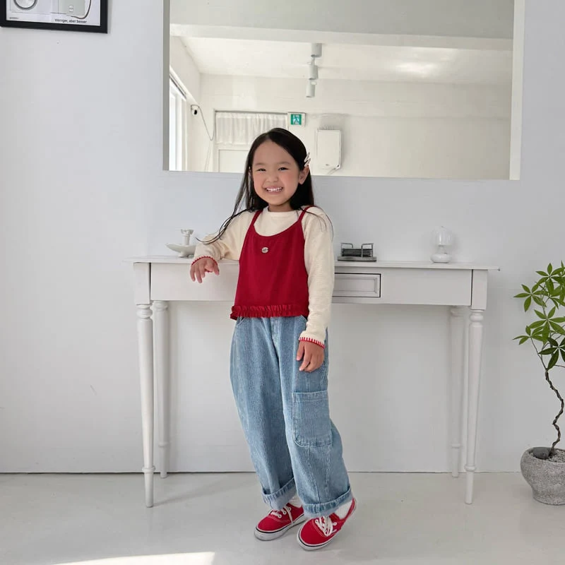 Middle Name - Korean Children Fashion - #kidsshorts - Dot Frill Bustier - 2