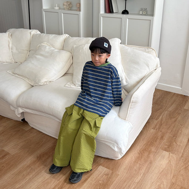 Middle Name - Korean Children Fashion - #kidsshorts - Cargo Embossed Check Pants - 12