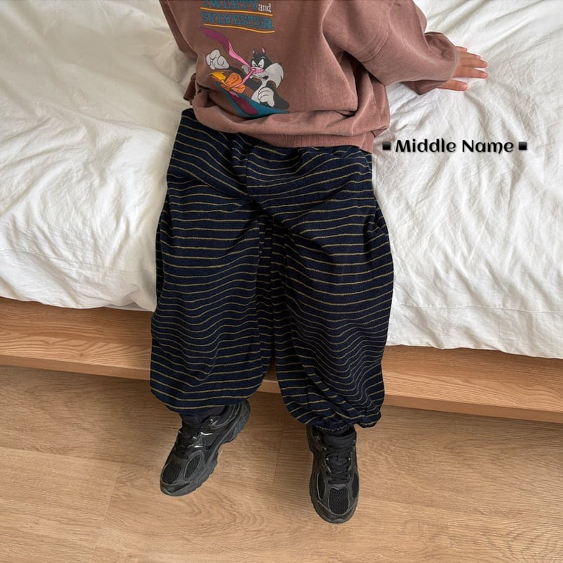 Middle Name - Korean Children Fashion - #kidsstore - Terry Striped Jogger Pants - 10