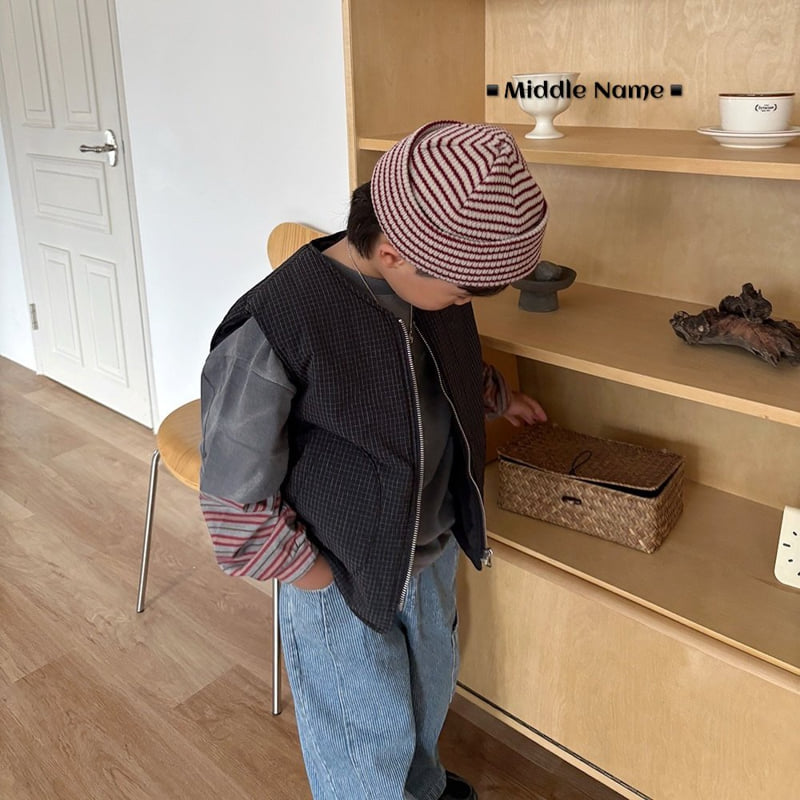 Middle Name - Korean Children Fashion - #kidsstore - Rib Check Vest - 9