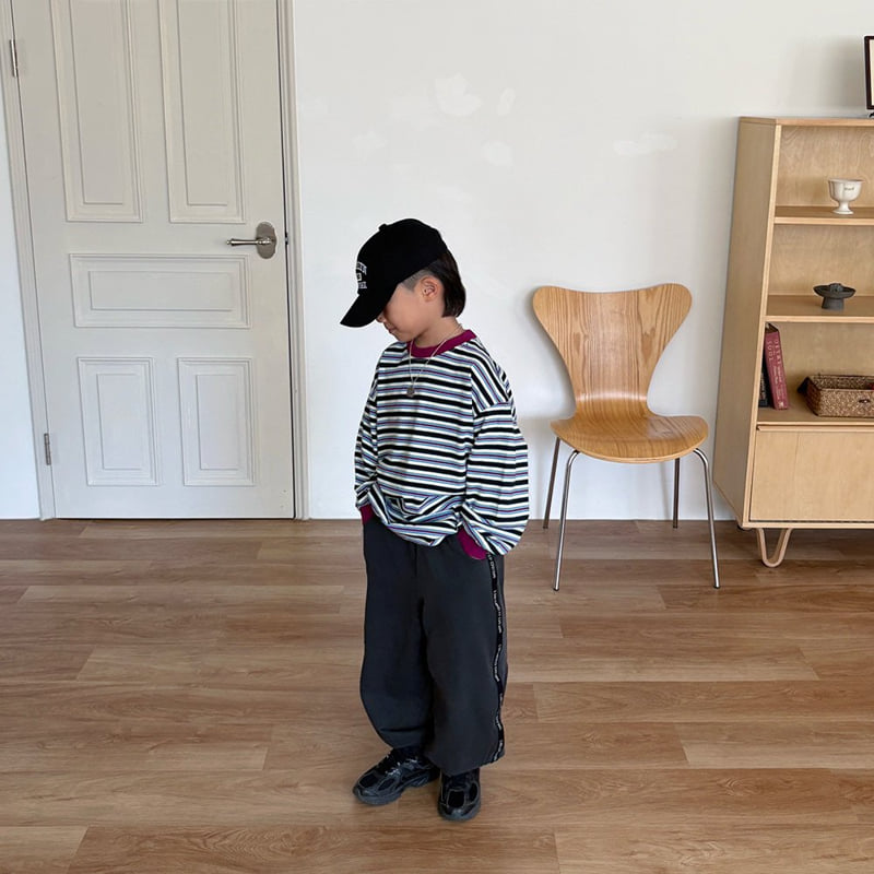 Middle Name - Korean Children Fashion - #kidsstore - Pigment Tape Jogger Pants - 6