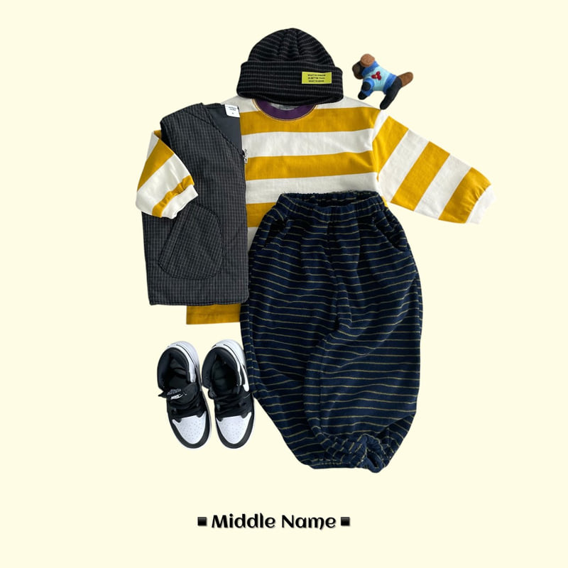 Middle Name - Korean Children Fashion - #kidzfashiontrend - Terry Stripe Jogger Pants - 11