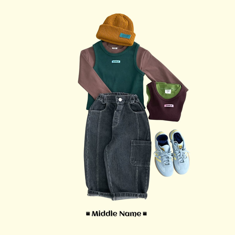 Middle Name - Korean Children Fashion - #kidzfashiontrend - Waffle Layered Sleeveless - 10