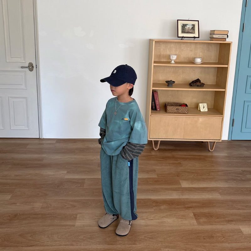 Middle Name - Korean Children Fashion - #kidzfashiontrend - Terry Colorblock Jogger Pants - 11