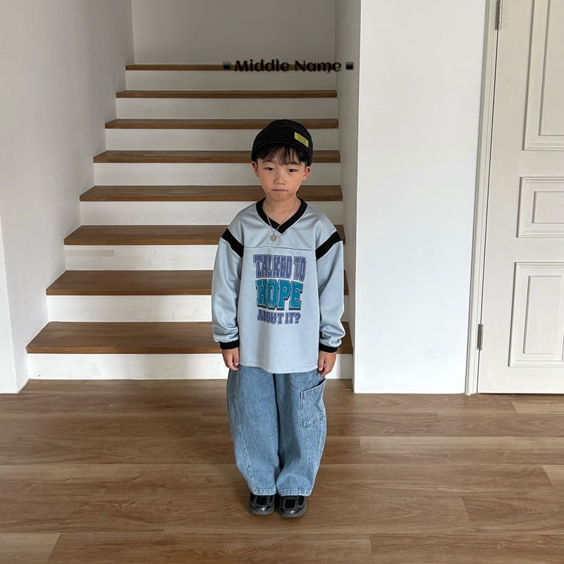 Middle Name - Korean Children Fashion - #kidzfashiontrend - Hip V-Neck Tee - 6