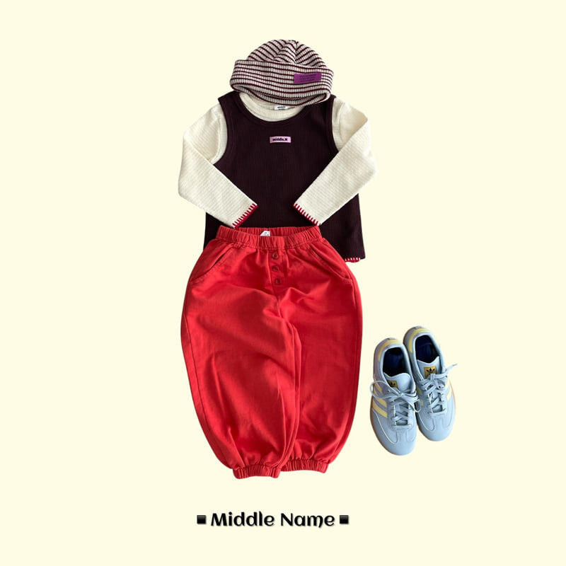 Middle Name - Korean Children Fashion - #littlefashionista - Waffle Layered Sleeveless - 12