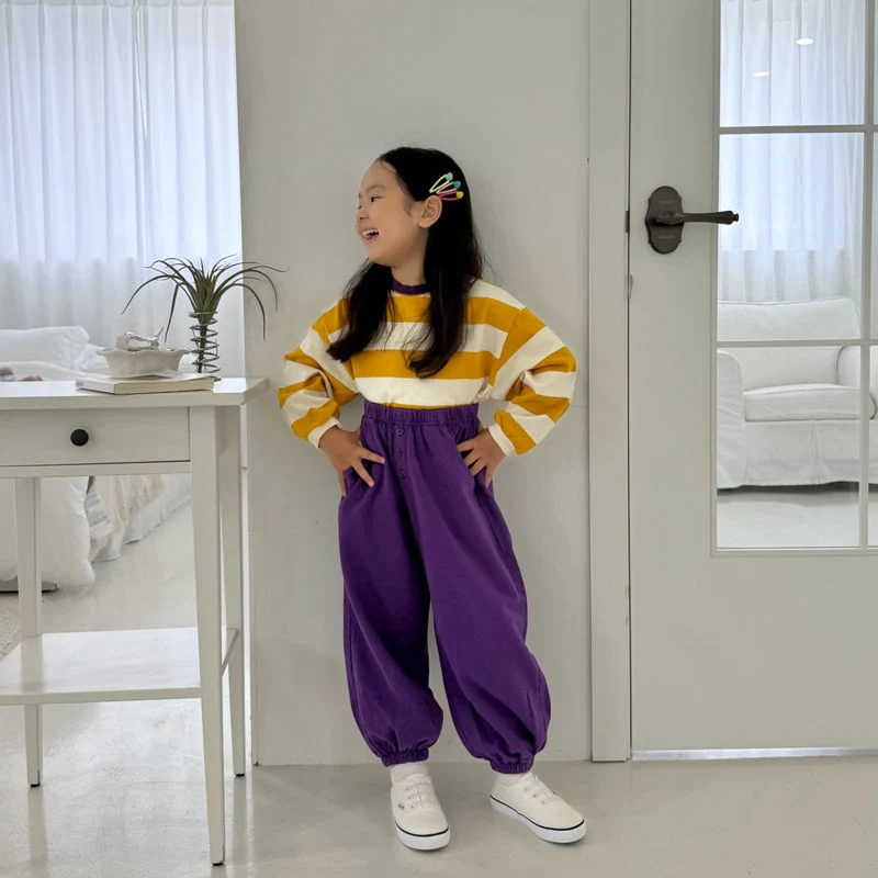 Middle Name - Korean Children Fashion - #littlefashionista - Milk Colorblock Striped Tee - 7