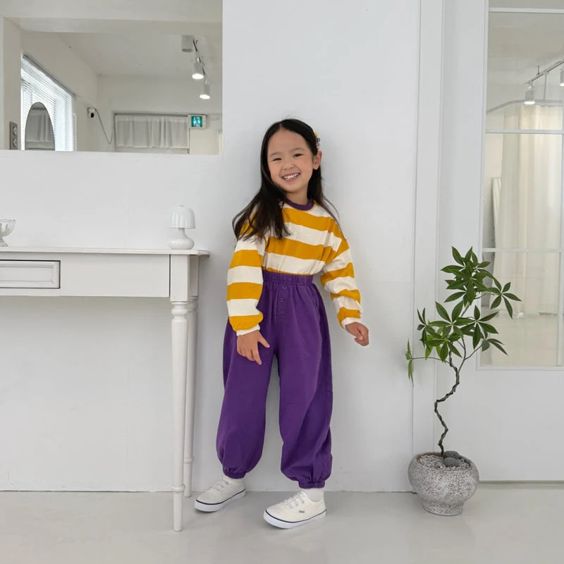 Middle Name - Korean Children Fashion - #magicofchildhood - Milk Colorblock Striped Tee - 8