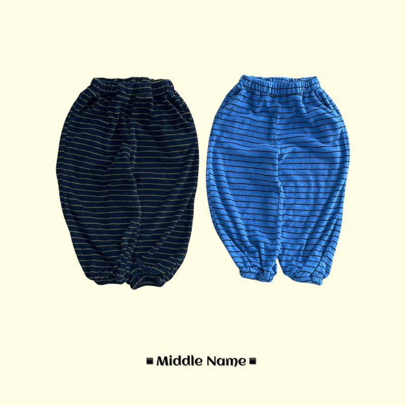 Middle Name - Korean Children Fashion - #minifashionista - Terry Stripe Jogger Pants