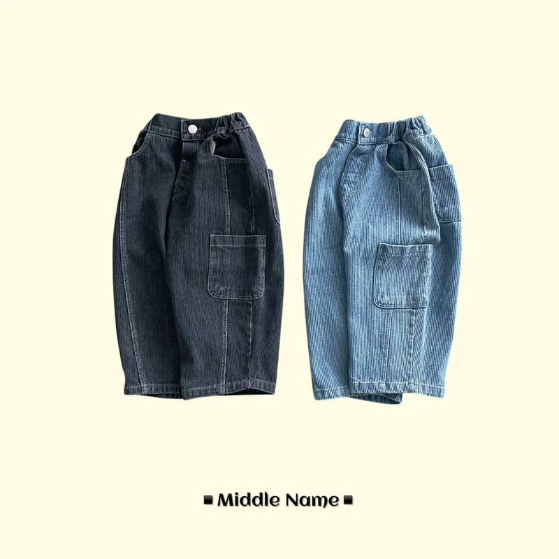 Middle Name - Korean Children Fashion - #minifashionista - Pocket Hip Denim Pants