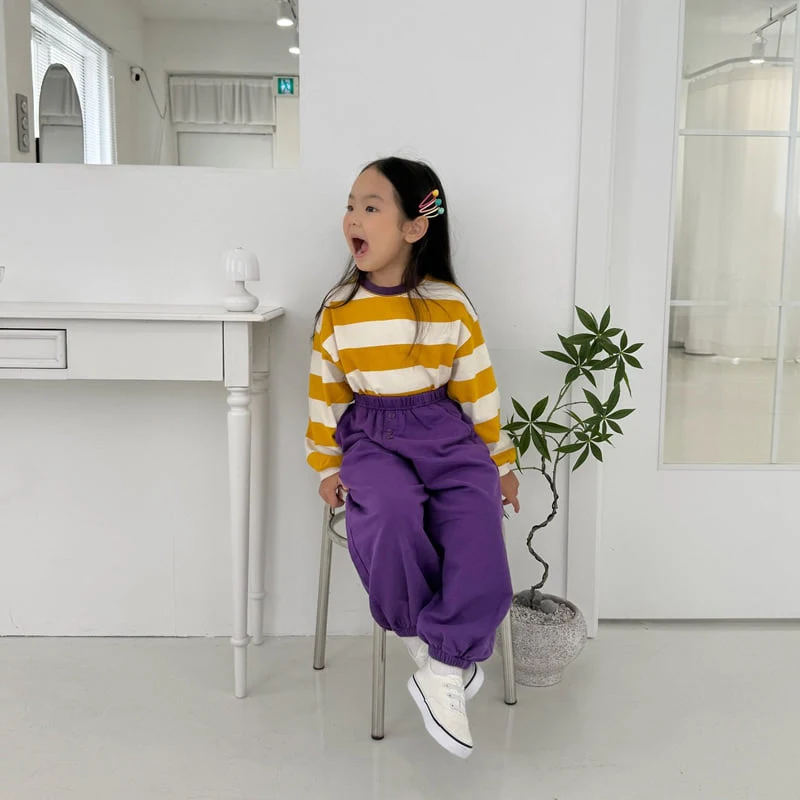 Middle Name - Korean Children Fashion - #minifashionista - Milk Colorblock Striped Tee - 9