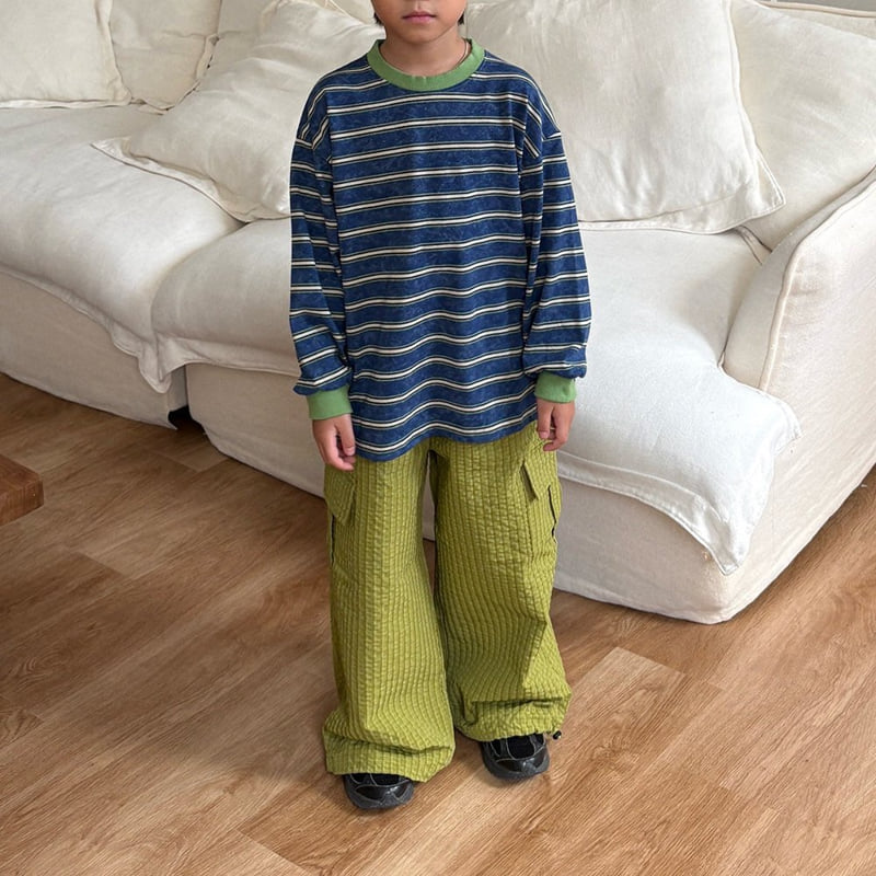 Middle Name - Korean Children Fashion - #magicofchildhood - Cargo Embossed Check Pants - 4