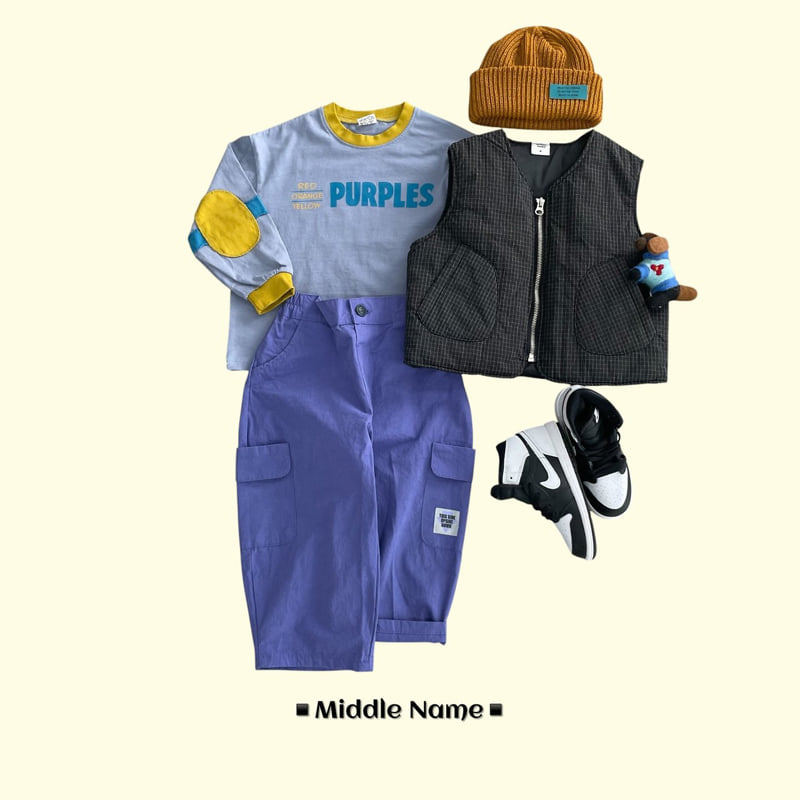 Middle Name - Korean Children Fashion - #toddlerclothing - Rib Check Vest - 12
