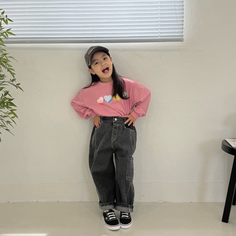 Middle Name - Korean Children Fashion - #toddlerclothing - Pigment Heart Long Sleeve Tee - 3