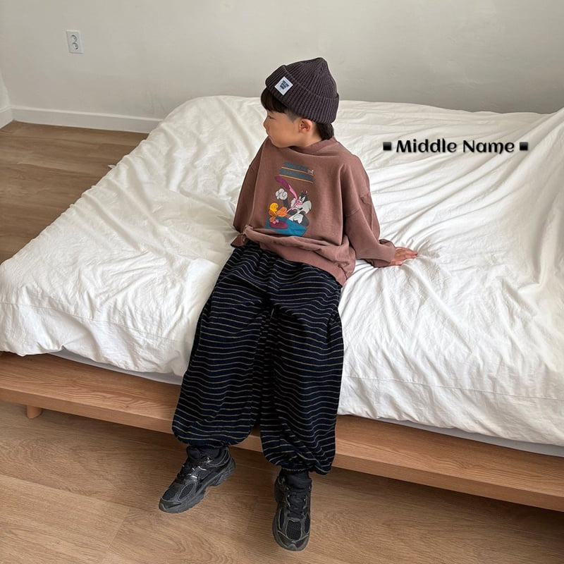 Middle Name - Korean Children Fashion - #toddlerclothing - Terry Striped Jogger Pants - 2