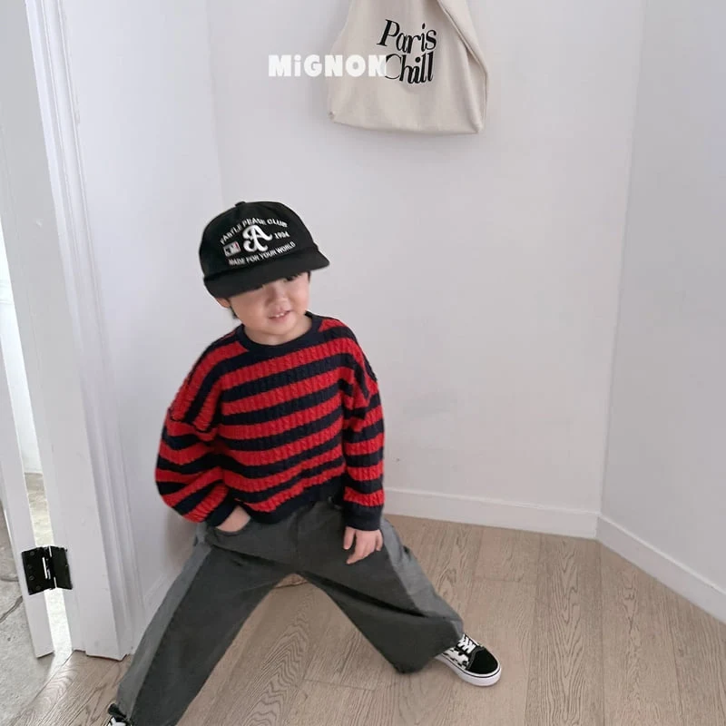 Mignon - Korean Children Fashion - #childofig - Twist Knit Sweatshirts - 11