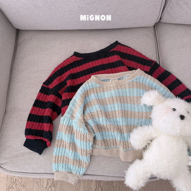 Mignon - Korean Children Fashion - #fashionkids - Twist Knit Sweatshirts