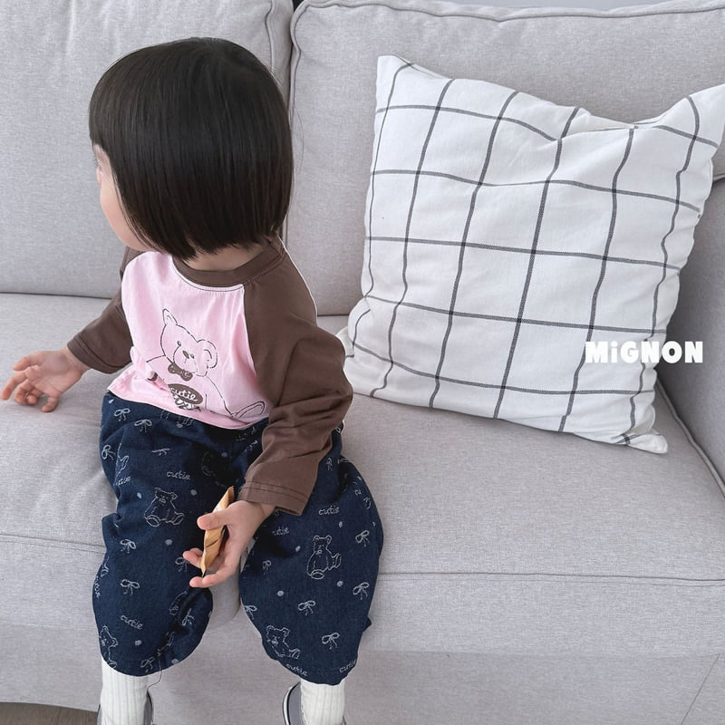 Mignon - Korean Children Fashion - #kidsshorts - Bear Denim Pants - 3