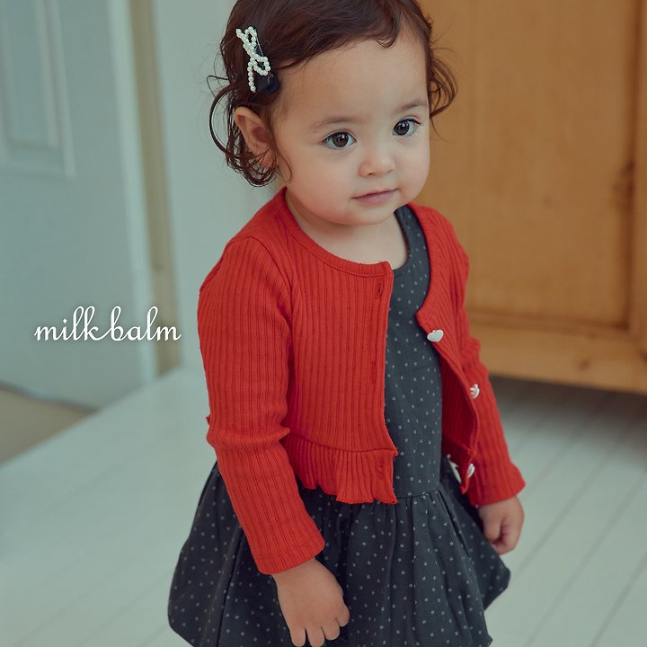 Milk Balm - Korean Children Fashion - #Kfashion4kids - Heart Ribbed Cardigan Set - 7