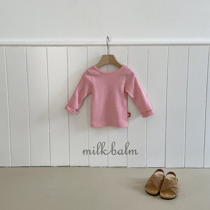 Milk Balm - Korean Children Fashion - #designkidswear - Eyelet X tee - 8