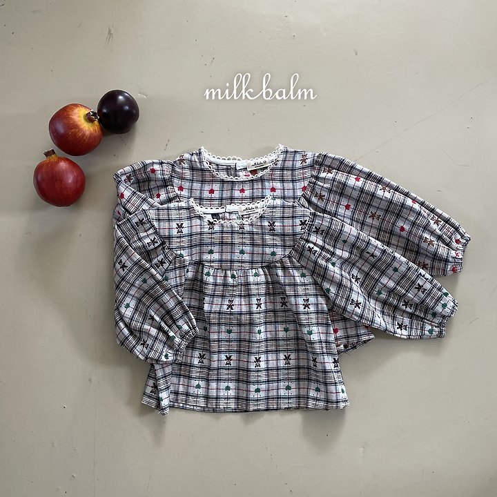 Milk Balm - Korean Children Fashion - #designkidswear - Check Bear Blouse - 2