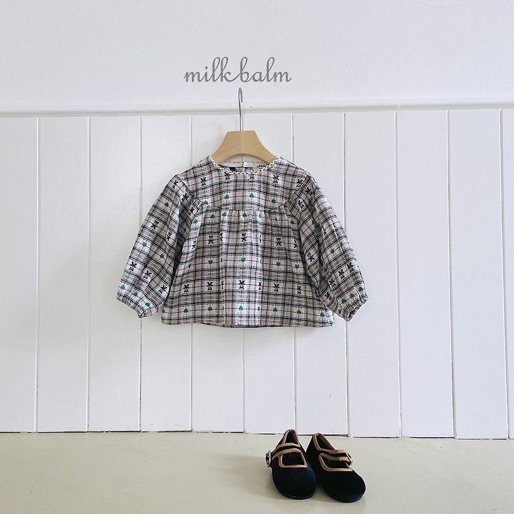 Milk Balm - Korean Children Fashion - #discoveringself - Check Bear Blouse - 3
