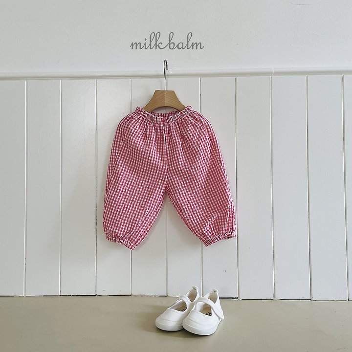 Milk Balm - Korean Children Fashion - #designkidswear - Candy Check Pants - 4